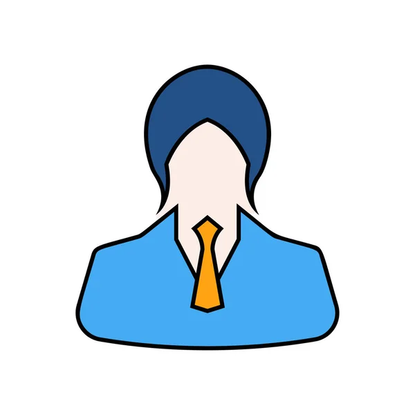 Kobiety Biznesu Ikona Wypełnienia Liniowego Wektor Biznes Dziewczyna Avatar Obraz — Wektor stockowy