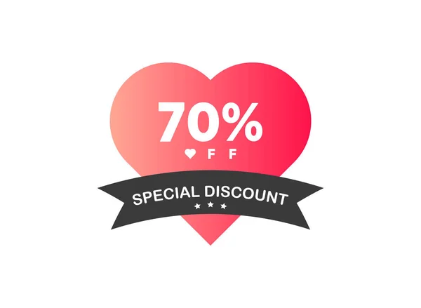 Desconto Promoção Venda Cartaz Brilhante Banner Anúncios Valentine Day Sale — Vetor de Stock