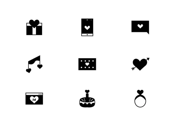 Conjunto Premium Iconos Glifo Del Corazón Paquete Pictograma Simple Conjunto — Archivo Imágenes Vectoriales