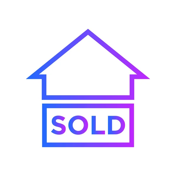 House Sold Sign Icon Sold Sign Vector — Stock Vector