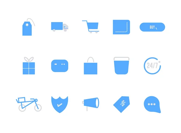 Business Commerce Flat Icons Set Commerce Icons Set Vector — Stock Vector