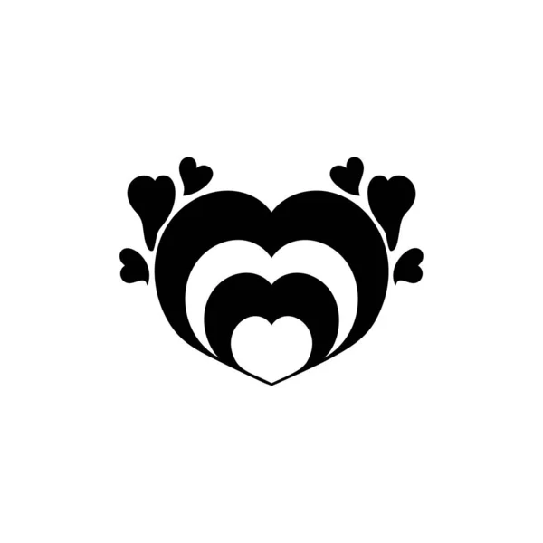 Love Icon Vector Cute Heart Sticker Illustration Glyph Style Icon — Stock Vector