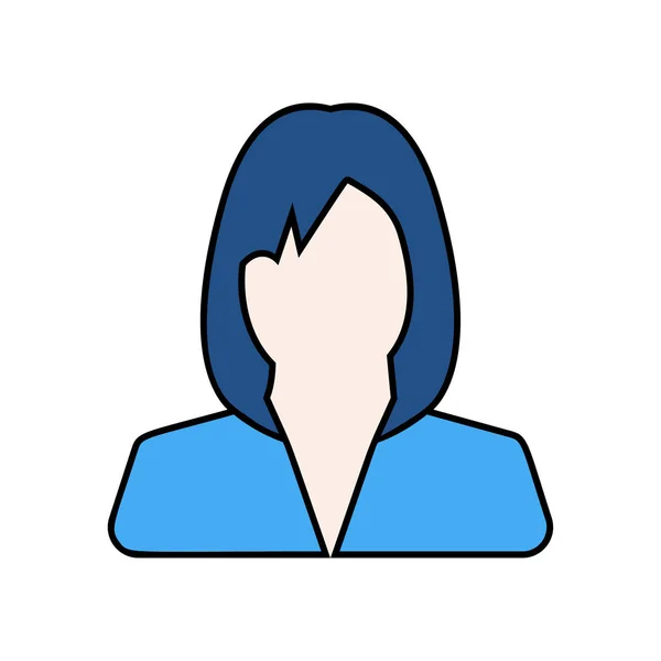 Icono Relleno Lineal Para Mujer Negocios Vector Chica Negocios Avatar — Vector de stock