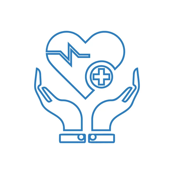 Hands Holding Heart Health Protection Icon Vector — Stock Vector