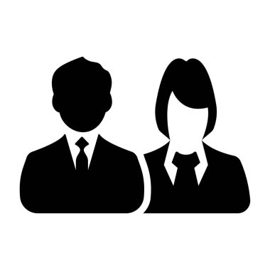 İş avatar profil resmi ile erkek ve kadınlar-Siyah