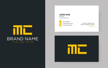 Premium letter MC logo with an elegant corporate identity template clipart