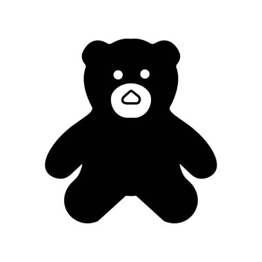 Oyuncak ayı simgesi düz-Illüstrasyon yalıtılmış vektör işareti