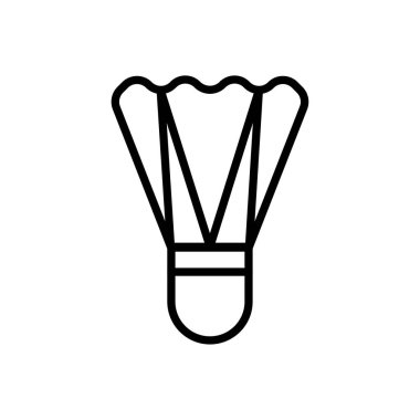 Badminton top simge vektör-çizgi badminton sembolü-trendy düz anahat işareti tasarım-badminton Feather simge vektör