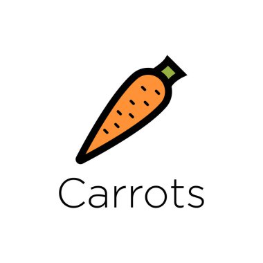 Beyaz üzerinde havuç simgesi vektör