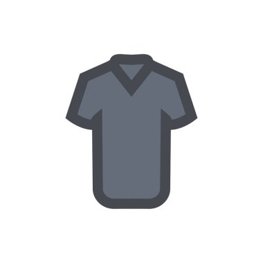 Koyu gri t-shirt doğrusal renkli simge vektör