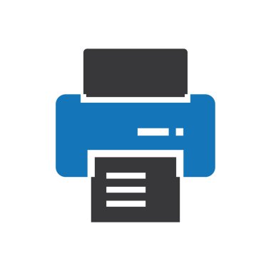 Office yazıcı simge vektör mavi