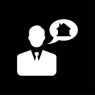 Emlakçı simge vektör beyaz