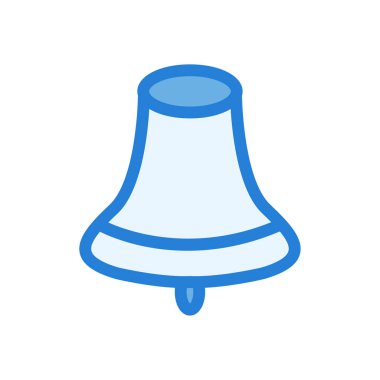 Doğrusal okul çan simge vektör mavi