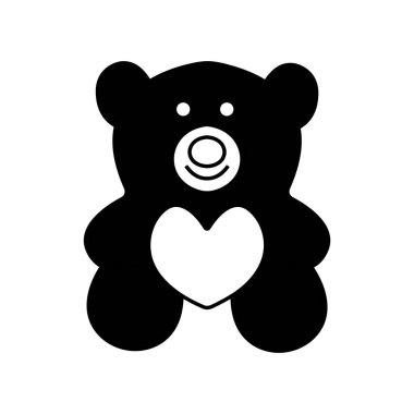 Oyuncak ayı simgesi düz-Illüstrasyon yalıtılmış vektör işareti