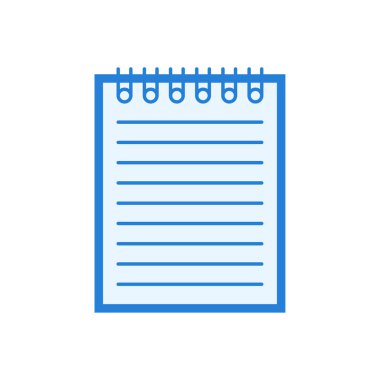 Çizgi sanat not defteri simge vektör mavi