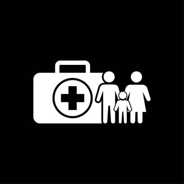 Tıbbi sağlık hayat sigortası sağlık sigortası simge vektör beyaz simge - karakter tasarımı-