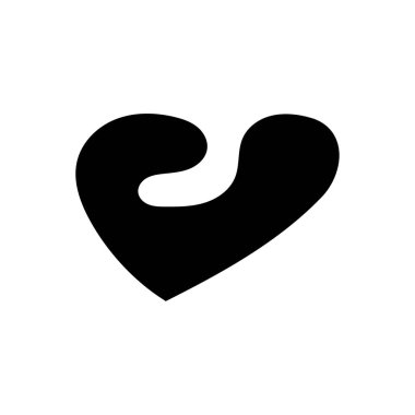 Kalp vektör simgesi, aşk sembolü. Sevgililer günü işareti