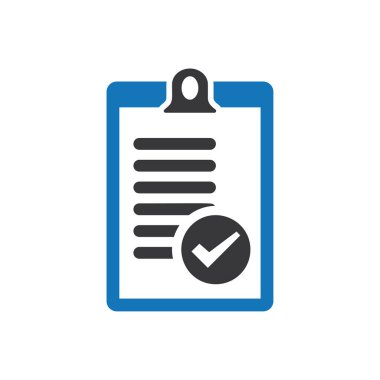 Onay listesi simge vektör mavi