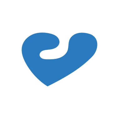 Kalp vektör simgesi, aşk sembolü. Sevgililer günü işareti-mavi