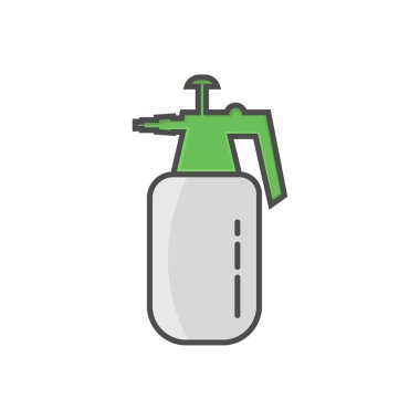 Bahçe sprey düz simgesi - doğrusal renkli simge vektör
