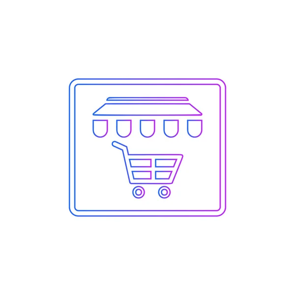 Store with shopping cart icon - vector — Stock Vector