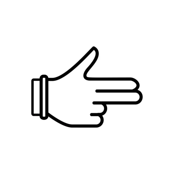 Hand Vector Icon Lineaire Stijl Ontwerp Zwart — Stockvector