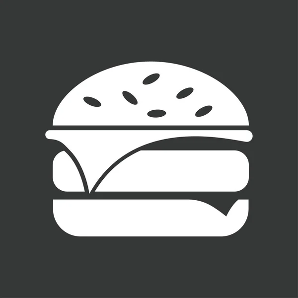 Burger Vetor Ícone Branco — Vetor de Stock