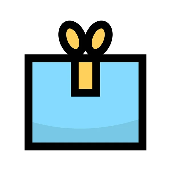 Icono Caja Regalo Lineal Colorido Ilustración Icono Navidad — Vector de stock