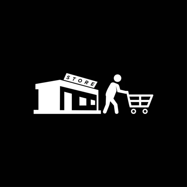 Regreso Tienda Shopper Men Icon Blanco — Archivo Imágenes Vectoriales