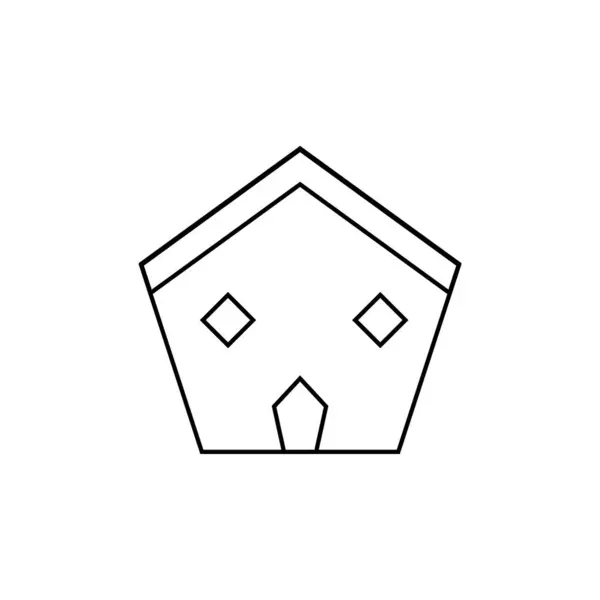 Знак Дома Знак Дома Вектор Контур — стоковый вектор