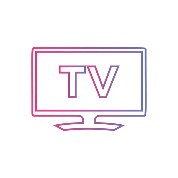 Televisie Icoon Vector Platte — Stockvector