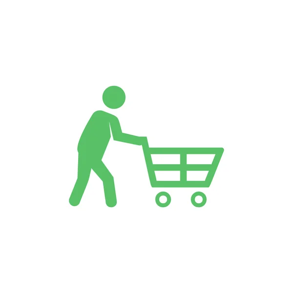 Hombres mano sosteniendo icono del carrito de compras - vector — Archivo Imágenes Vectoriales