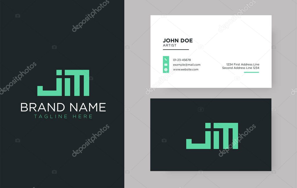 Premium letter JM logo with an elegant corporate identity template
