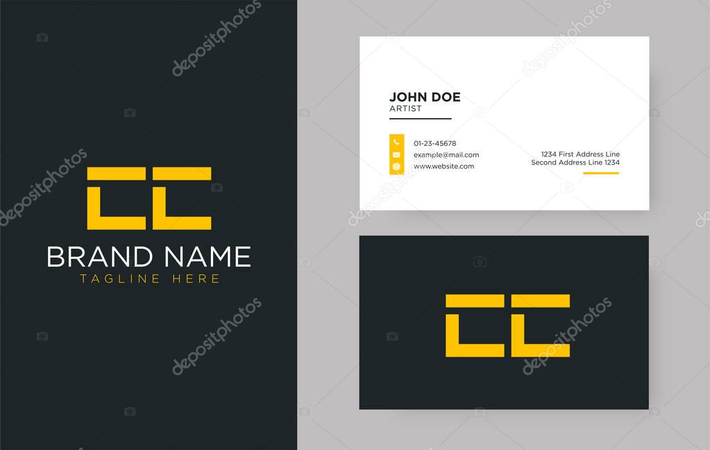 Premium letter CC logo with an elegant corporate identity template