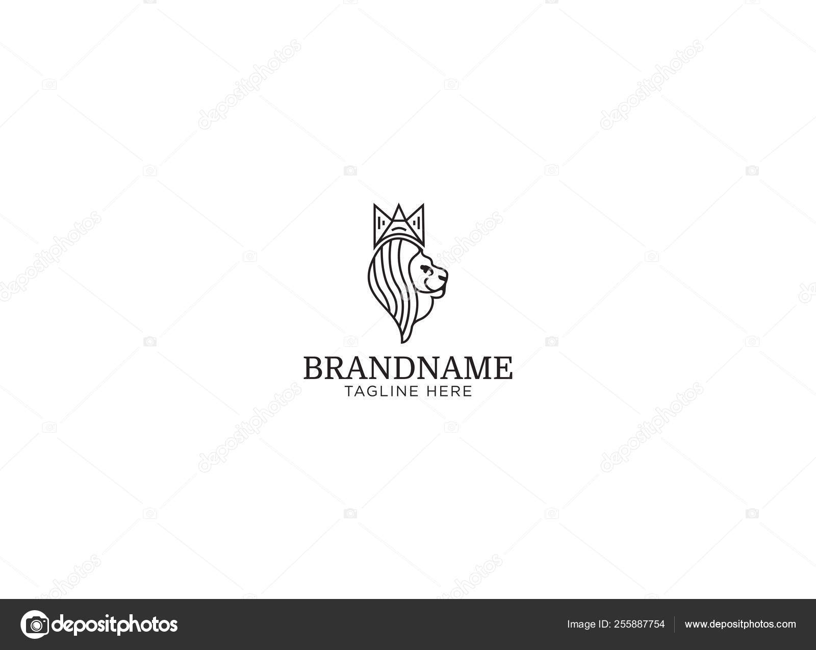 Minimalist Lion Logo Black Vector Image By C Riduwan Molla Vector Stock 255887754