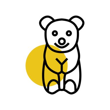 Oyuncak ayı simgesi düz-Illüstrasyon yalıtılmış vektör işareti