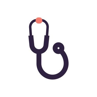 Doğrusal renkli düz stil simgesinde sağlık stetoskop