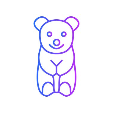 Oyuncak ayı simgesi düz-Illüstrasyon yalıtılmış vektör işareti