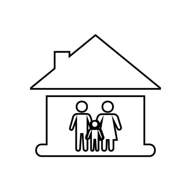 Ev içinde aile simgesinin Illustration