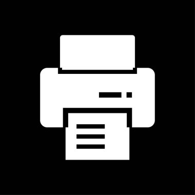 Office yazıcı simge vektör beyaz