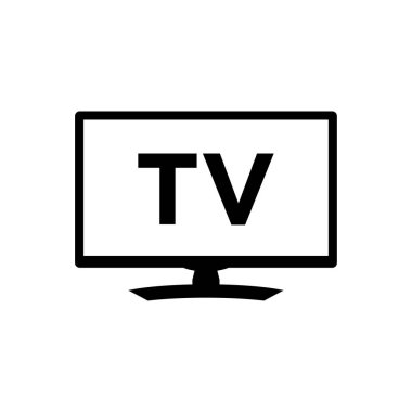 Televizyon simge vektör siyah