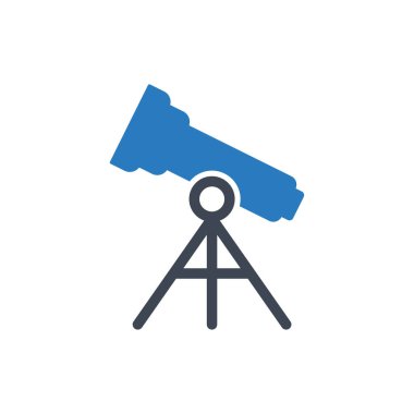 Teleskop vektör simgesi-mavi