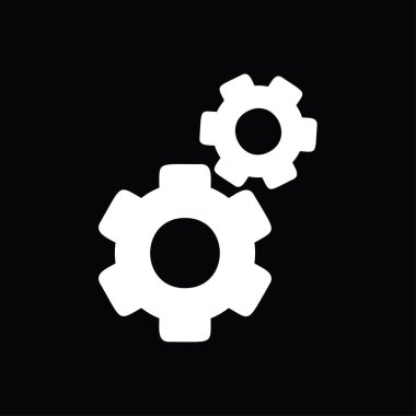 Siyah üzerinde mühendislik simgesi vektör