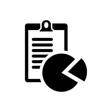 İş rapor simge vektör siyah