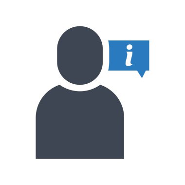 Müşteri destek bilgileri simge vektör-mavi