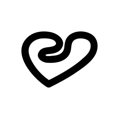 Kalp vektör simgesi, aşk sembolü. Sevgililer günü işareti