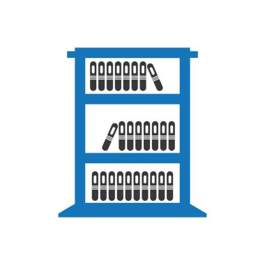 Office bookshelf simge vektör mavi