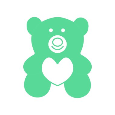 Oyuncak ayı simgesi düz-Illüstrasyon yalıtılmış vektör işareti