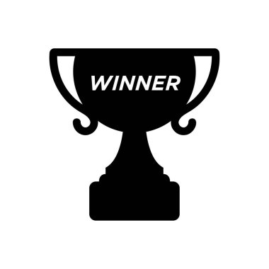 Trophy Kupası kazanan simge vektör siyah