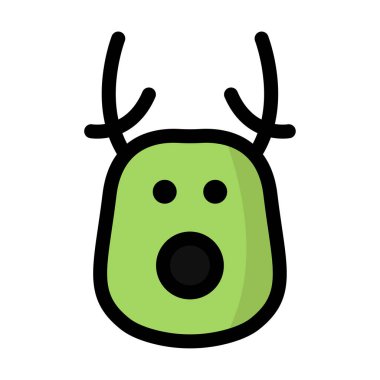 Deer Head-Noel geyik düz simgesi